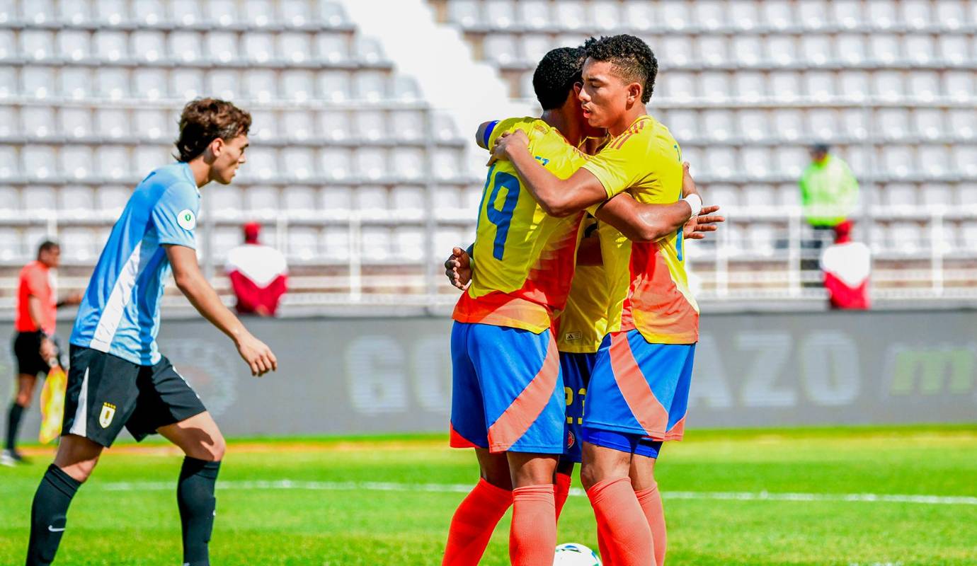 En un partido con acciones parejas, los goles cafeteros corrieron por cuenta de Neiser Villarreal (m.6), Kener González (m.15) y Carlos Sarabia (m.39), mientras que por la Celeste anotó Jorge Severo (m. 15). Foto: Cortesía FCF