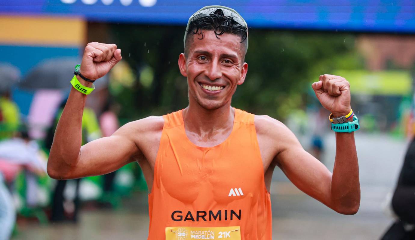 En la rama masculina de los 21 km ganó el colombiano Mauricio González. Foto: Manuel Saldarriaga Quintero.