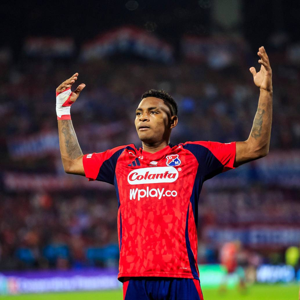 El delantero Brayan León Muñiz llegó al DIM en junio de 2023, proveniente del Junior. Ya suma más de 100 juegos. <span class="mln_uppercase_mln">FOTO</span> <b><span class="mln_uppercase_mln">cAMILO sUÁREZ</span></b>