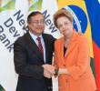 Hace cuatro semanas, el presidente de Colombia, Gustavo Petro, se reunió con Dilma Rousseff, presidenta del Nuevo Banco de Desarrollo y expresidenta de Brasil. FOTO: Presidencia.