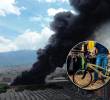 El incendio afectó una bodega de la empresa HA Bicicletas, una de las más importantes de su sector en el país. FOTOS: Manuel Saldarriaga y Jaime Pérez