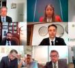 En este proceso hay diez funcionarios acusados, incluido el exalcalde Quintero (centro) lo mismo que tres particulares. Esta es una escena de la audiencia de imputación. IMAGEN CONGELADA DE AUDIENCIA