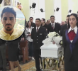 A las 2:30 p.m. el féretro en el que reposa el cuerpo de Mateo Pérez Rueda entró a la Basílica Menor Nuestra Señora de las Mercedes para sus exequias. Fotos: transmisión de la exequias y cortesía.