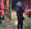 Socorristas del Cuerpo de Bomberos de La Estrella en las labores de búsqueda del estudiante de la Universidad de Antioquia. FOTOS: Cortesía Bomberos La Estrella