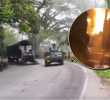 ELN incineró vehículos y bloqueó la Troncal de Occidente en Valdivia, Antioquia