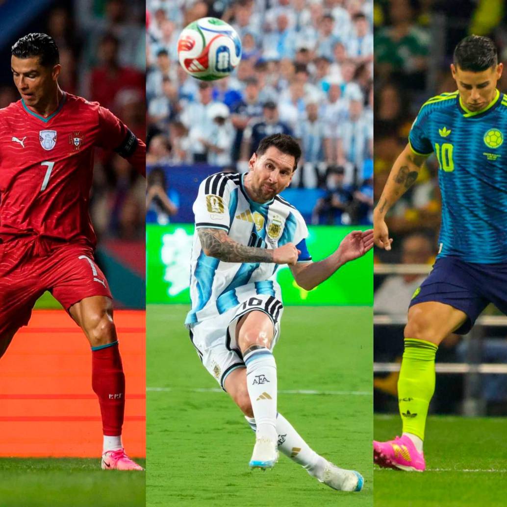Cristiano Ronaldo, Lionel Messi y James Rodríguez han construido fortunas multimillonarias gracias a inversiones en hotelería, tecnología, bienes raíces y marcas propias. FOTOS: JUAN ANTONIO SÁNCHEZ Y GETTY