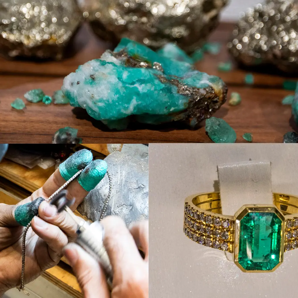 Las esmeraldas tienen una bella transformación en la joyería Inter. Foto: Julio César Herrera