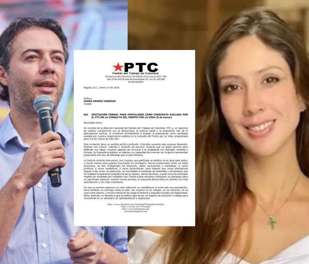 Daniel Quintero y su esposa Diana Osorio, quien es avalada por el partido PTC para aspirar a la presidencia. Fotos: cortesía