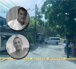 Atrás, imagen de la zona del crimen acordonada. Adelante, fotos de Luis Albeiro Serna Henao y Joseph Felipe Álvarez Bustamante, quienes murieron en el hecho. Fotos: cortesía.