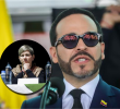 Adelante, Verónica Alcocer, ex primera dama. Atrás, el presidente Abelardo de la Espriella. Fotos: Colprensa.