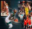 El rumano Gheorghe Mureșan, el sudanés Manute Bol, junto al colombiano Jaime Echenique, el francés Victor Wembanyama, y el norteamericano Charles Wayne García Jr., entre los jugadores más altos del baloncesto élite de Colombia y el mundo. FOTO MANUEL SALDARRIAGA Y GETTY