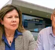 La fiscal Luz Adriana Camargo, el gobernador Andrés Julián Rendón, y detrás uno de los CAI en plena operación. FOTO ARCHIVO