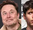 Elon Musk, CEO de Tesla; y Sam Altman, CEO de OpenAI. FOTO: AFP.