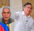 El presidente de Colombia, Gustavo Petro, y en el círculo Diego Marín Buitrago (“Papá Pitufo”). FOTOS: CORTESÍA.
