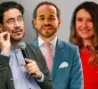 Los candidatos presidenciales que han punteado en las encuestas: Iván Cepeda, Abelardo de la Espriella y Paloma Valencia. FOTO EL COLOMBIANO