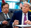Donald Trump y Gustavo Petro en llamada telefónica. FOTO: PRESIDENCIA - GETTY