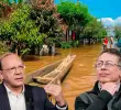 Amparados en la emergencia invernal, el ministro de Hacienda, Germán Ávila (izq.) y el presidente, Gustavo Petro (der.) decretaron una serie de nuevos impuestos. FOTOS @Nortesostenible, Presodencia, MinHacienda