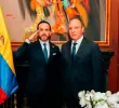 El presidente Abelardo de la Espriella y el nuevo director de la DNI, general (r) Jorge Andrés Zuluaga López. FOTO: CORTESÍA DE PRESIDENCIA.