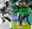 Edgar y Kevin Cataño, uno de los casos de padre e hijo en Atlético Nacional. FOTOS FREDY AMARILES Y JUAN ANTONIO SÁNCHEZ. DISEÑO JUAN CAMILO OSPINA
