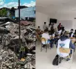De los más de 3.500 centros educativos afectados, se estima que al menos 811 colapsaron por completo en el occidente del país. Fotos: Manuel Saldarriaga y Mauricio Palacio