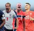 Kylian Mbappé (Francia), Harry Kane (Inglaterra), Erling Haaland (Noruega) y Granit Xhaka (Suiza), cuatro figuras que se mentienen en competencia en la Copa del Mundo. FOTO GETTY