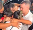 Así fue el reencuentro de Lyan José con su familia. FOTO: Captura de video