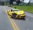 <span class=mln_uppercase_mln>Así</span><b><span class=mln_uppercase_mln> quedó el Ferrari accidentado en las vías de Cundinamarca. FOTO.: REDES SOCIALES</span></b>