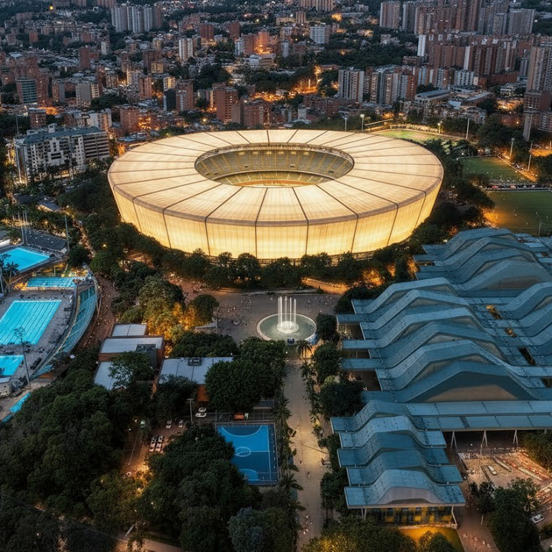 Animación del nuevo estadio Atanasio Girardot, con capacidad para 60.000 espectadores. FOTO: Cortesía Alcaldía