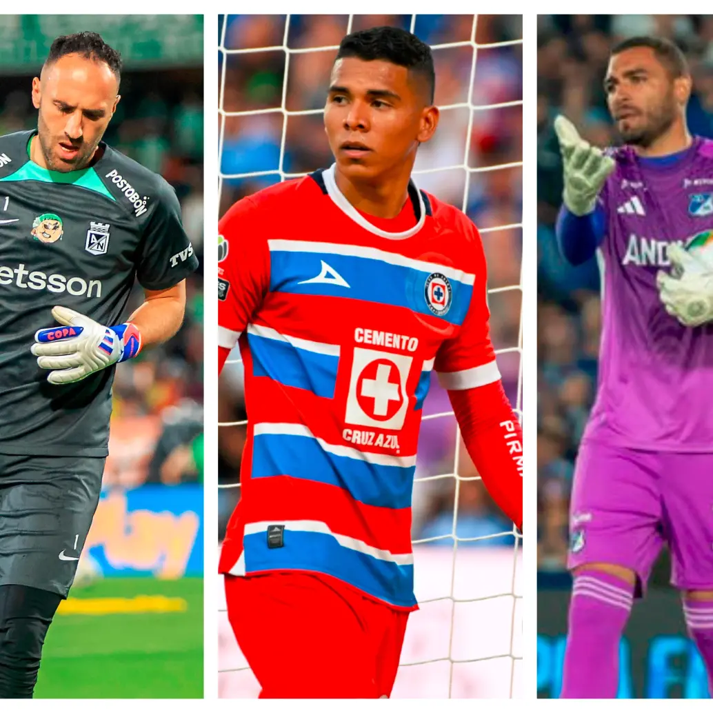 David Ospina, Kevin Mier y Álvaro Montero serían los tres porteros convocados por Néstor Lorenzo para los duelos ante Perú y Argentina. FOTOS CAMILO SUÁREZ, GETTY Y COLPRENSA