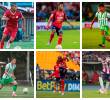 En la imagen aparecen, arriba, Josen Escobar, Halan Loboa y Juan Manuel Rengifo; abajo, Felipe Marín, Gerónimo Mancilla y Joel Canchimbo. FOTOS EL COLOMBIANO Y CORTESÍA NACIONAL, AMÉRICA Y JUNIOR