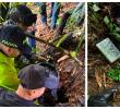 La droga fue hallada en un paraje boscoso, cerca del cauce de la quebrada Doña María, en límites del San Antonio de Prado e Itagüí. FOTOS: Policía
