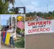 Manifestaciones en el puente de San Juan tras más de tres meses sin que se repare la estructura. FOTO: imagen tomada de redes.