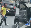 El enfrentamiento ocurrió en una transitada vía de Bogotá y quedó captado en video. Imagen: Captura de video, redes sociales.