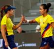 Yuliana Lizarazo y Camila Osorio disputaron el duelo de dobles en la Billie Jean King Cup ante Croacia. FOTO CORTESÍA FEDECOLTENIS