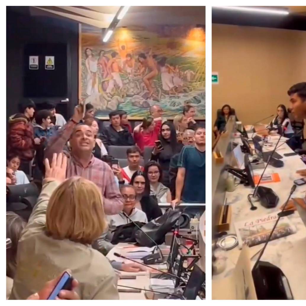 La intervención del consejero del CMJ, Camilo Restrepo, generó rechazo entre los concejales de Envigado. FOTO: Captura de video