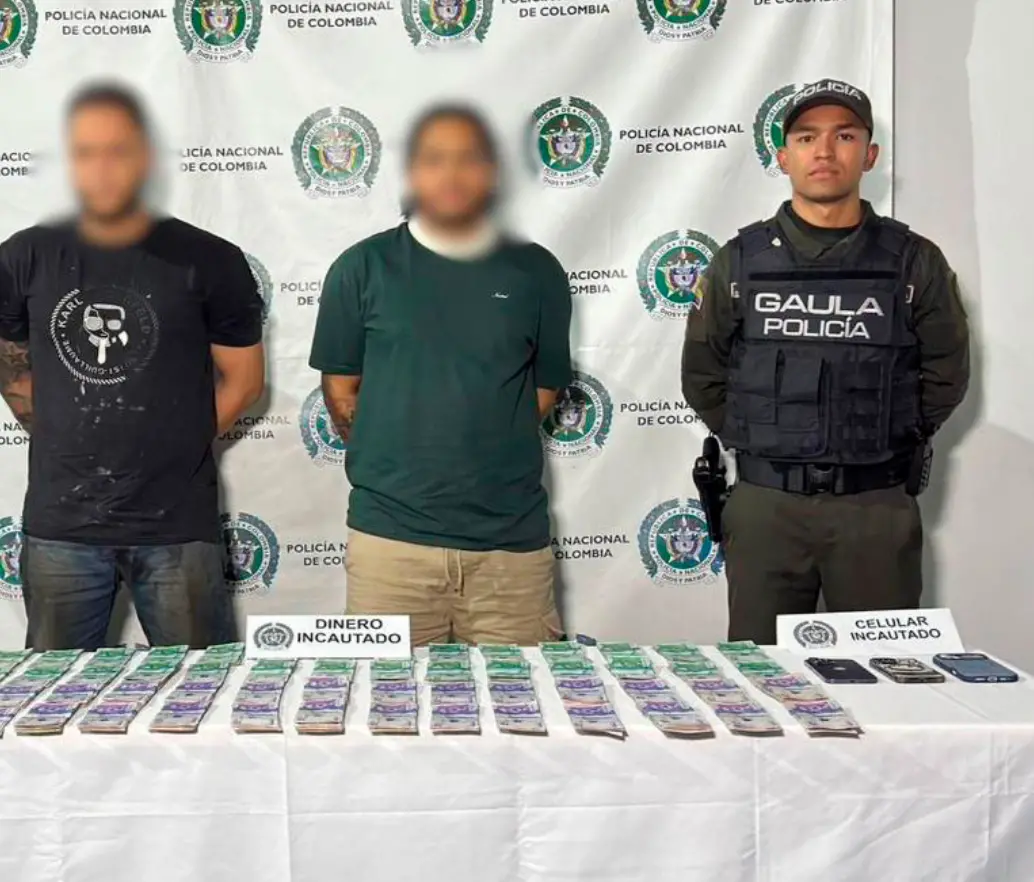 Imagen de la captura de alias “El Menor” y alias “El Cerrajero”. Foto: cortesía.