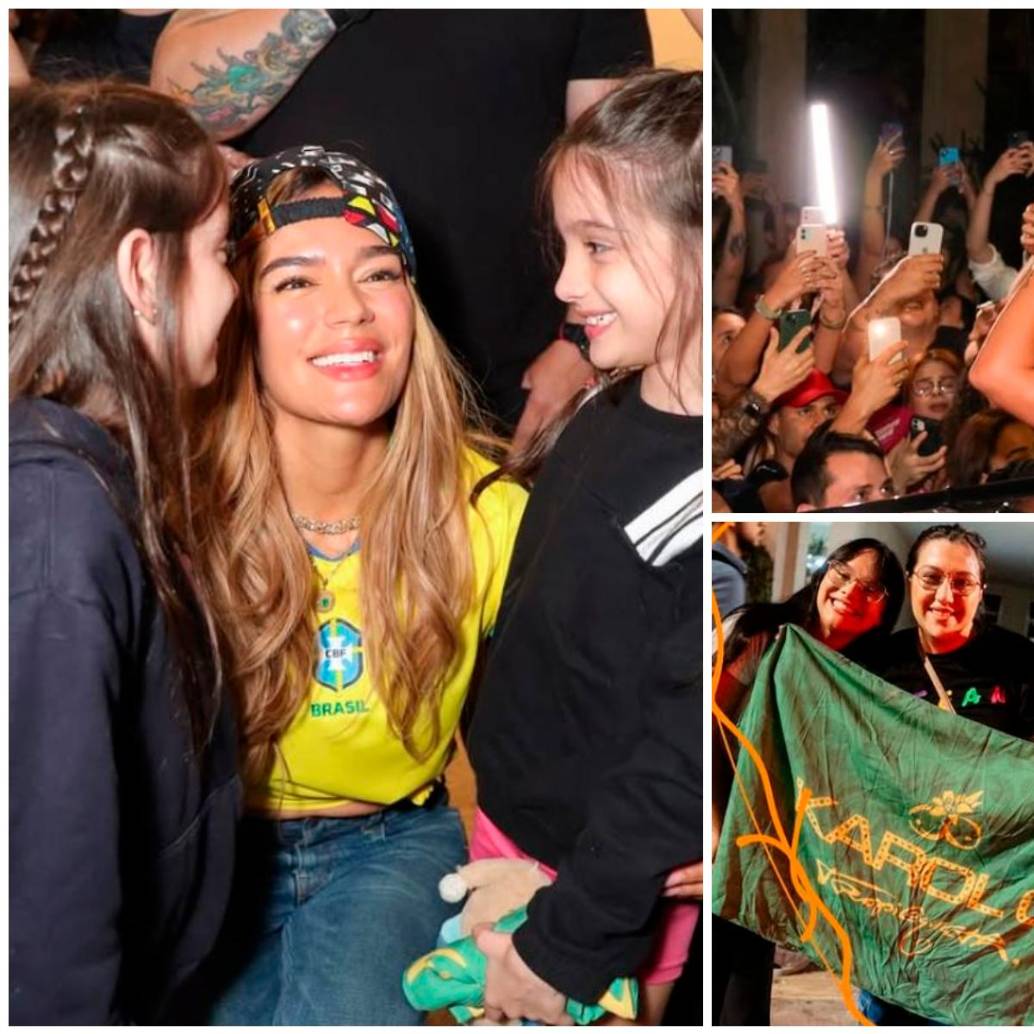 Karol G fue recibida por multitudes en São Paulo antes de debutar en el show de medio tiempo de la NFL en Sudamérica. FOTO tomadas de Instagram @dimeloking