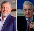 El estratega digital de la campaña, Carlos Suárez, y el expresidente de la República, Álvaro Uribe. FOTO CORTESÍA Y COLPRENSA