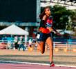 La colombiana Angie Nicoll Mejía durante su competencia, en los 100 metros T38, en la que ganó el oro para el país. FOTO CORTESIA Fecolparaatletismo