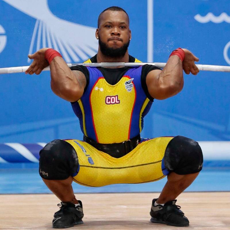 Yeison López, entre las figuras de Colombia en los Juegos Centroamericanos en Santo Domingo, oro y récord mundial. FOTO CORTESÍA COC