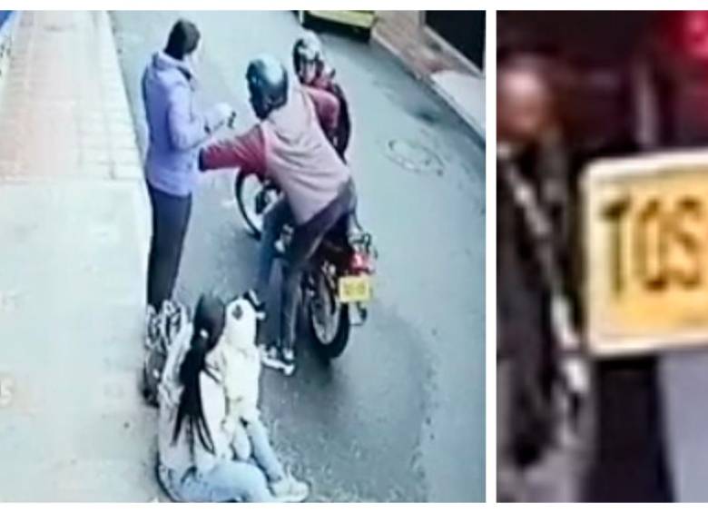 Hombres que se movilizaban en moto amenazaron a la madre con un arma y la obligaron a entregar el bolso que llevaba. Además, le jalaron del cuello una cadena de oro. FOTO: CAPTURA DE VIDEO