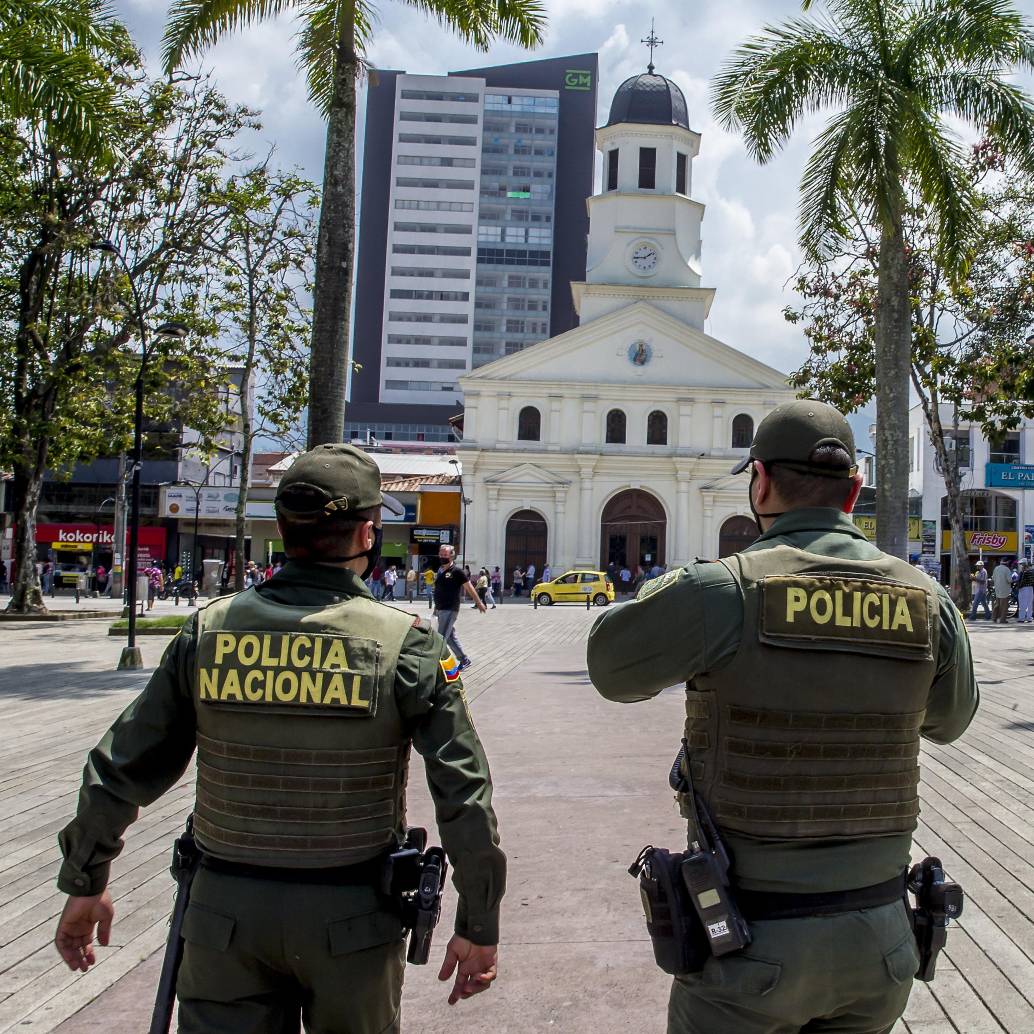 Imagen de referencia de la Policía en el municipio de Itagüí. Foto: Juan Antonio Sánchez Ocampo