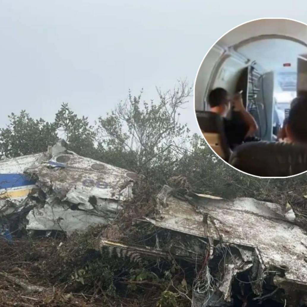 Imágenes captadas dentro del avión de Satena muestran a pasajeros y tripulación minutos antes del despegue del vuelo que se accidentó en Norte de Santander. FOTO: Redes sociales, captura de video. 