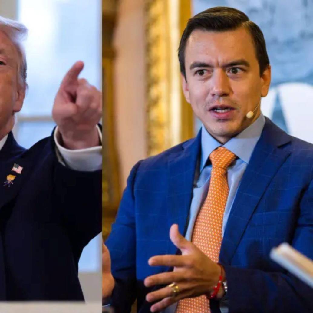 Donald Trump, presidente de Estados Unidos, y Daniel Noboa, presidente de Ecuador, han forjado una alianza desde el regreso del republicano a la Casa Blanca. FOTOS: Getty