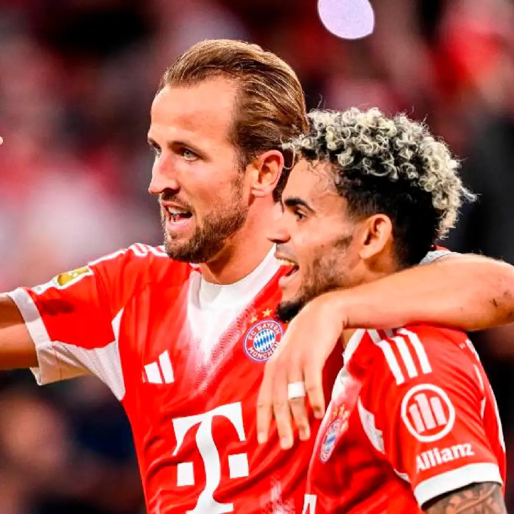 El delantero Harry Kane encontró en Luis Díaz un gran socio en la delantera del Bayern. FOTO GETTY