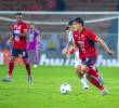 El delantero uruguayo Enzo Larrosa será el atacante titular del cuadro rojo en el duelo de vuelta. En la ida anotó el tanto del Medellín. Foto: Juan Antonio Sánchez