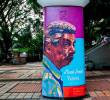 El mural en homenaje a Miguel Valencia fue realizado por Luis Eduardo Loaiza y Rafael Restrepo, miembros del proyecto Retratos Hablados. FOTO Julio Herrera