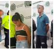 Los tres detenidos por los graves delitos fueron presentados ante las autoridades judiciales. FOTO: Cortesía Meval.