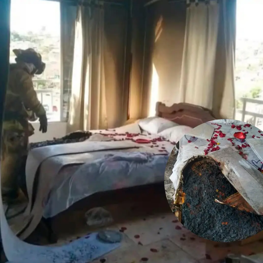 Esta es la habitación del motel que resultó incinerada. FOTO: Cortesía