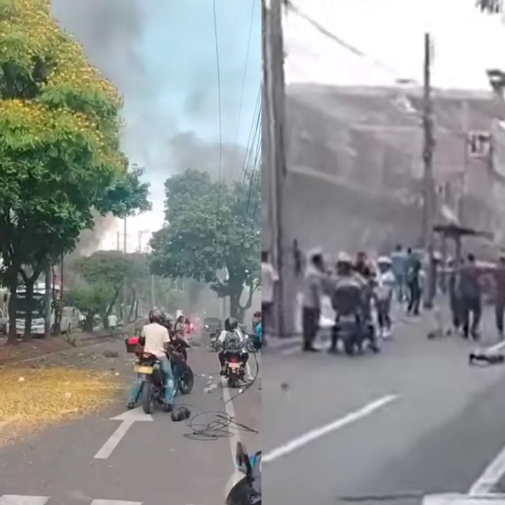 Este es el momento en el que se registró la detonación. FOTO CAPTURA DE PANTALLA